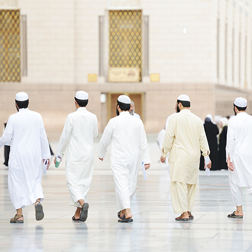 Muslim man visiting the holy places